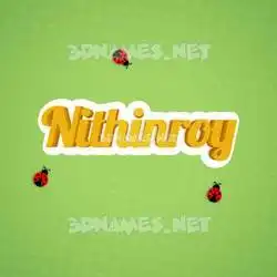 nithinroy in Ladybugs style - 3D name wallpaper