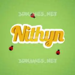 nithyn in Ladybugs style - 3D name wallpaper