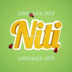 niti in Ladybugs style - 3D name wallpaper