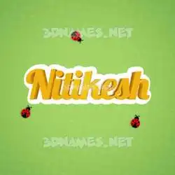 nitikesh in Ladybugs style - 3D name wallpaper