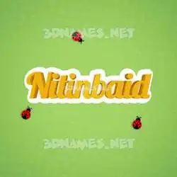 nitinbaid in Ladybugs style - 3D name wallpaper