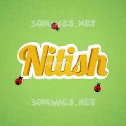 nitish in Ladybugs style - 3D name wallpaper