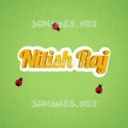 nitish raj in Ladybugs style - 3D name wallpaper