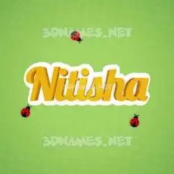 nitisha in Ladybugs style - 3D name wallpaper