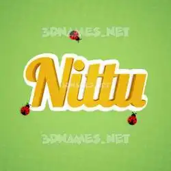 nittu in Ladybugs style - 3D name wallpaper