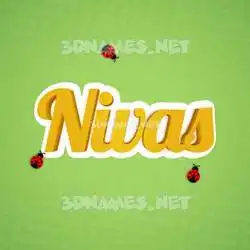 nivas in Ladybugs style - 3D name wallpaper