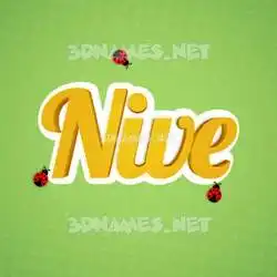 nive in Ladybugs style - 3D name wallpaper