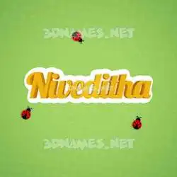 niveditha in Ladybugs style - 3D name wallpaper