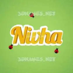 nivha in Ladybugs style - 3D name wallpaper