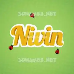 nivin in Ladybugs style - 3D name wallpaper
