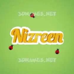 nizreen in Ladybugs style - 3D name wallpaper