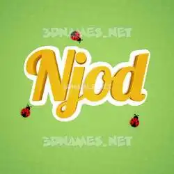 njod in Ladybugs style - 3D name wallpaper