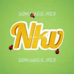 nkv in Ladybugs style - 3D name wallpaper