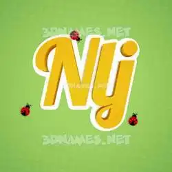 nlj in Ladybugs style - 3D name wallpaper