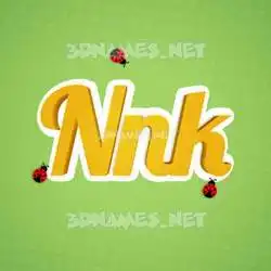 nnk in Ladybugs style - 3D name wallpaper