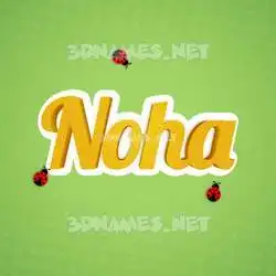 noha in Ladybugs style - 3D name wallpaper