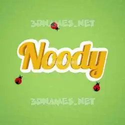 noody in Ladybugs style - 3D name wallpaper