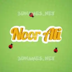 noor ali in Ladybugs style - 3D name wallpaper