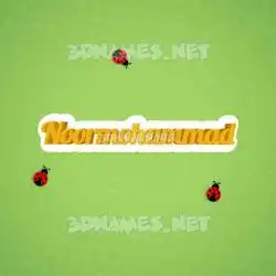 noormohammad in Ladybugs style - 3D name wallpaper