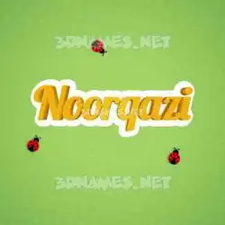 noorqazi in Ladybugs style - 3D name wallpaper