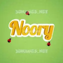 noory in Ladybugs style - 3D name wallpaper