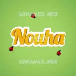 nouha in Ladybugs style - 3D name wallpaper