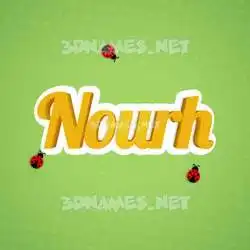 nourh in Ladybugs style - 3D name wallpaper
