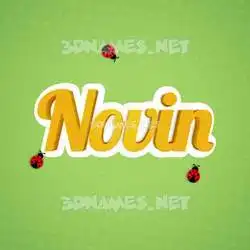 novin in Ladybugs style - 3D name wallpaper