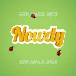 nowdy in Ladybugs style - 3D name wallpaper