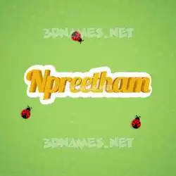 npreetham in Ladybugs style - 3D name wallpaper