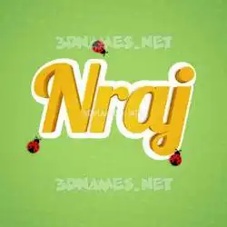 nraj in Ladybugs style - 3D name wallpaper