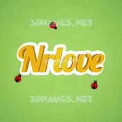nrlove in Ladybugs style - 3D name wallpaper