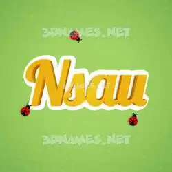 nsau in Ladybugs style - 3D name wallpaper