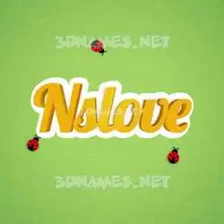 nslove in Ladybugs style - 3D name wallpaper
