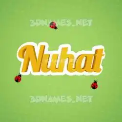 nuhat in Ladybugs style - 3D name wallpaper