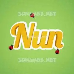 nun in Ladybugs style - 3D name wallpaper