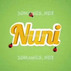 nuni in Ladybugs style - 3D name wallpaper