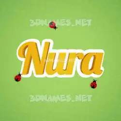 nura in Ladybugs style - 3D name wallpaper