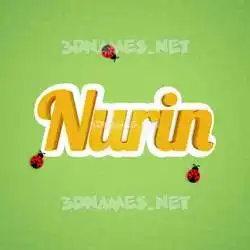nurin in Ladybugs style - 3D name wallpaper