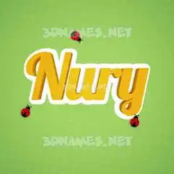 nury in Ladybugs style - 3D name wallpaper
