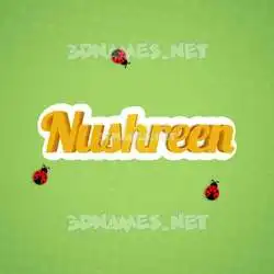 nushreen in Ladybugs style - 3D name wallpaper