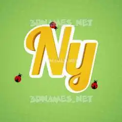 ny in Ladybugs style - 3D name wallpaper