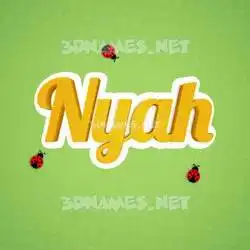 nyah in Ladybugs style - 3D name wallpaper