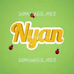 nyan in Ladybugs style - 3D name wallpaper
