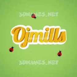 ojmills in Ladybugs style - 3D name wallpaper