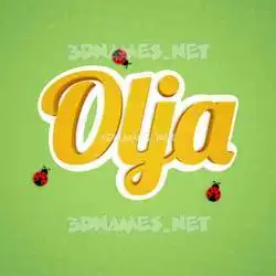 olja in Ladybugs style - 3D name wallpaper