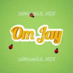 om jay in Ladybugs style - 3D name wallpaper