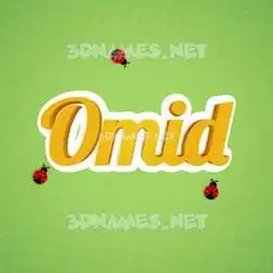 omid in Ladybugs style - 3D name wallpaper