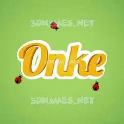 onke in Ladybugs style - 3D name wallpaper