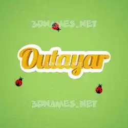 outayar in Ladybugs style - 3D name wallpaper